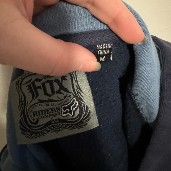⭐️3for10⭐️ VINTAGE FOX racing Youth M Boys Hoodie Navy Logo Graphic Embroidered - Picture 6 of 14